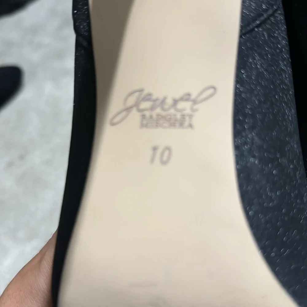 Jewel Badgley Mischka Marabel ankle booties glitter black womens 10 - Picture 8 of 11